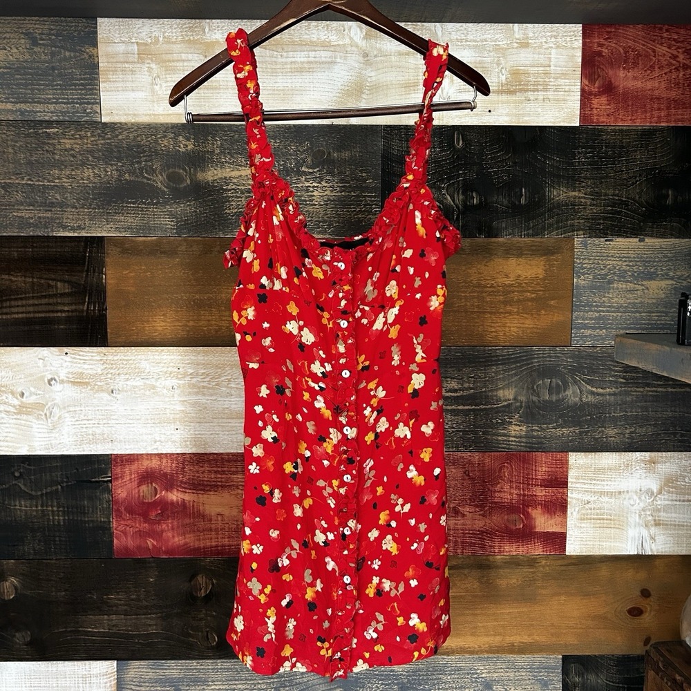 REALISATION PAR Dress Juliet Julia Size M 100% Silk Rouge Fleur